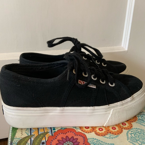 Black Superga Platforms - Picture 9 of 9